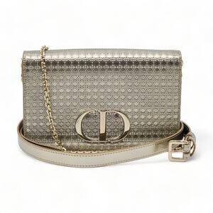 Dior Micro-Cannage 30 Montaigne Convertible Bag - Leather - Gold $3800